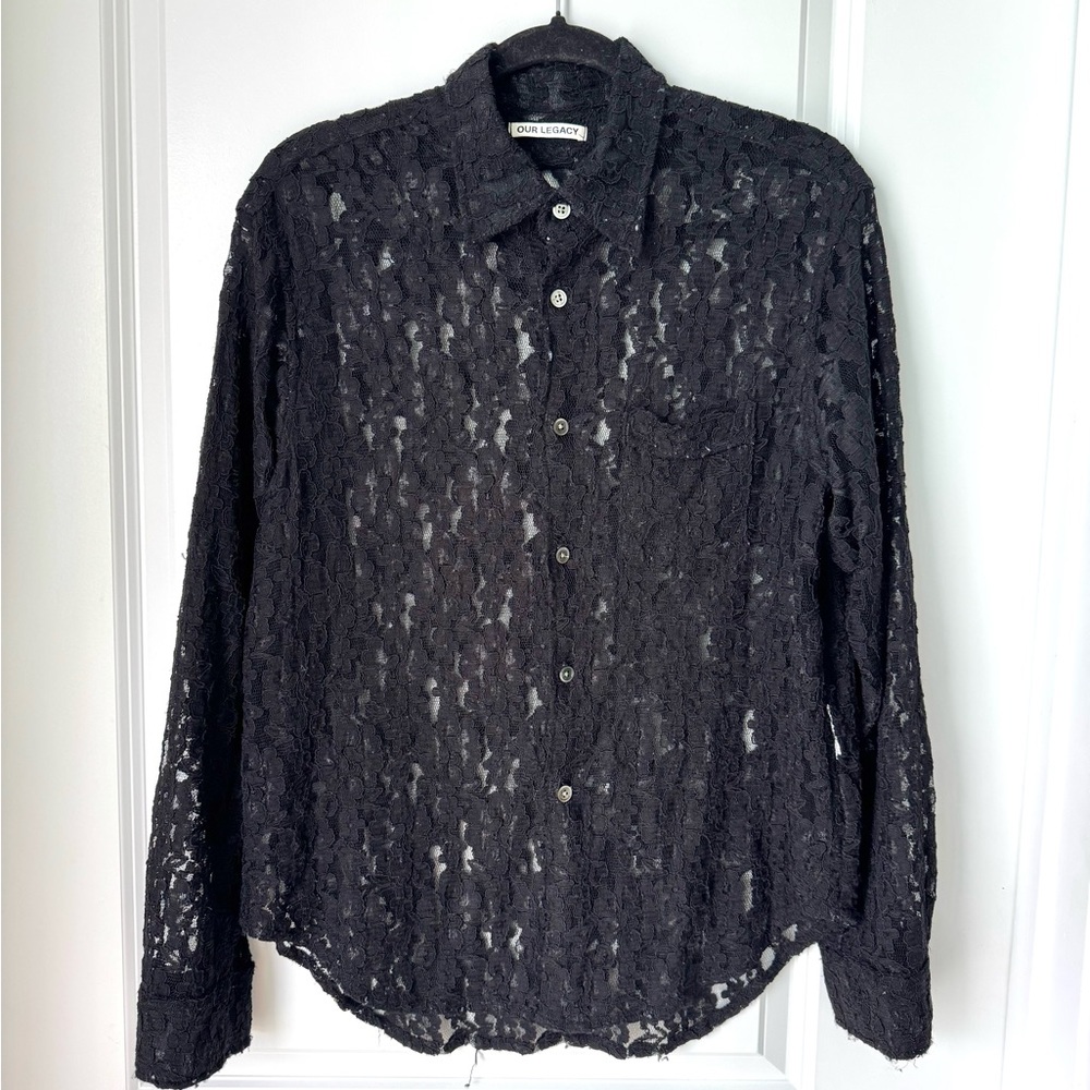Our Legacy Black Policy Lace Shirt